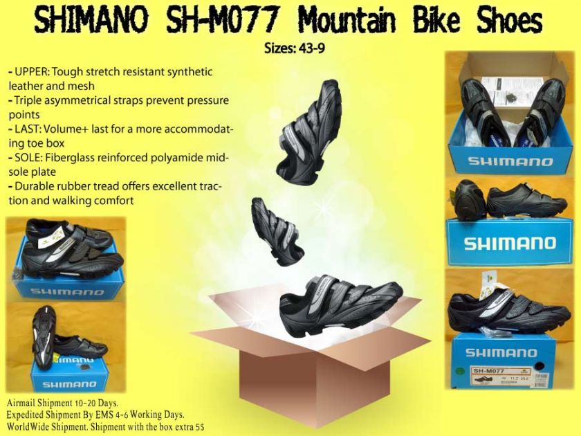 Shimano Shoes SH M077 MTB SPD Size 43 9 Mountain Bike Bicycle 
