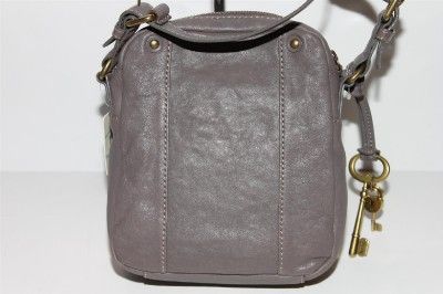 Fossil Shelby Camera Grey Leather Crossbody NWT $128  