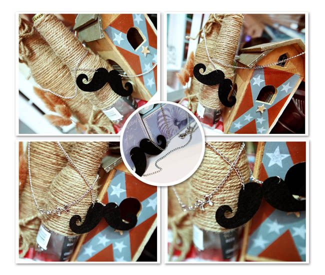 Funny Vintage Mustache Necklace Moustache Pendant  