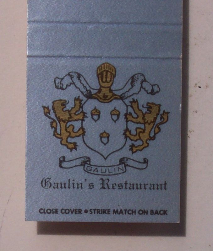 1980s Matchbook Gaulins Restaurant Elmsford NY MB 30779  