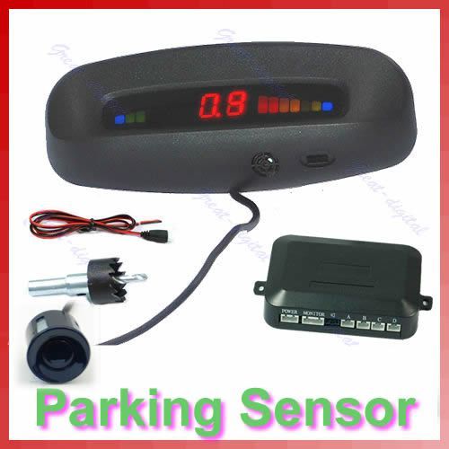 LCD Car Reverse Backup Radar 4 Parking Sensors System  