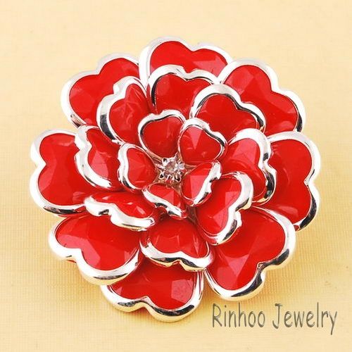 3p 47MM Flower Acryl Bead Silver Plated Bridal Party Prom Womens 