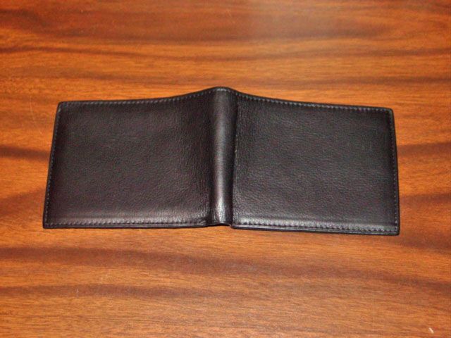 DAVID KING OF BOSTON BLACK BIFOLD LEATHER MENS WALLET  