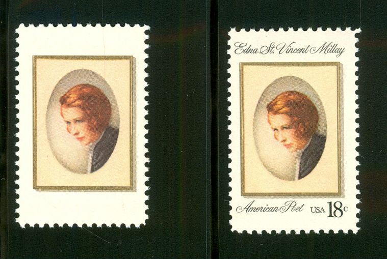 EDNA VINCENT MILLAY 18c ERROR STAMP   #1926a RARE  