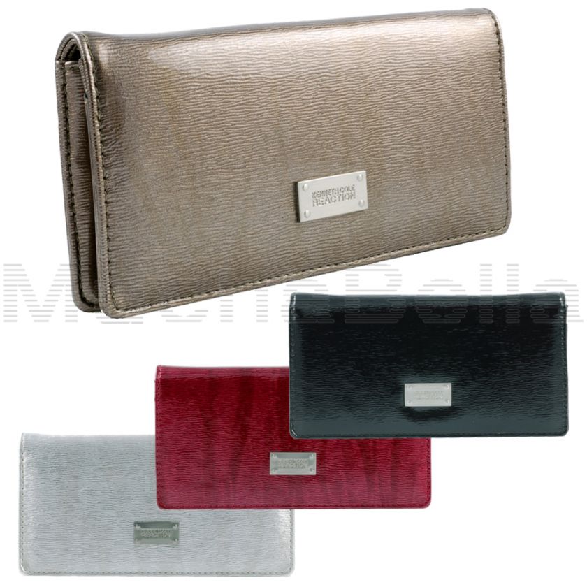 KENNETH COLE REACTION WOMENS SLIM CLUTCH WALLET PATENT 077979029998 