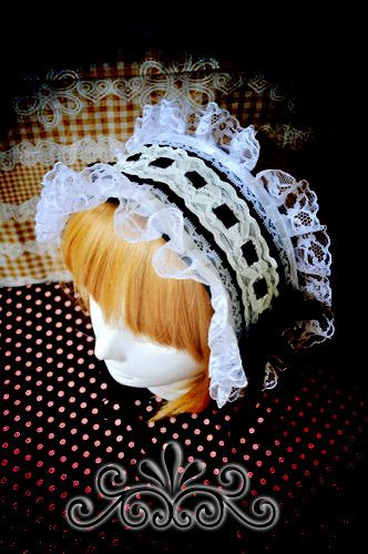 HAND MADE Cosplay Gorgeous Gothic Maid Lolita Hairband  