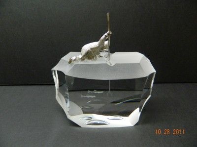 RARE STEUBEN SCULPTURE ARCTIC FISHERMAN BY JAMES HOUSTON 1973  