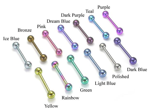 16g Titanium Industrial Piercing Barbell   1 to 2  