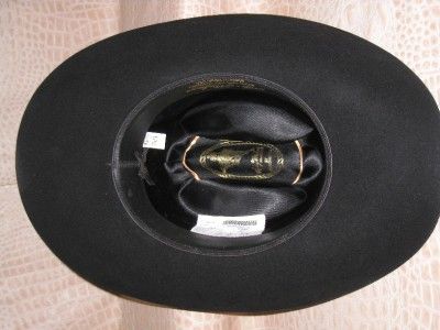 Mens Larry Mahans Black 4x Beaver Fur Felt Cowboy Hat  