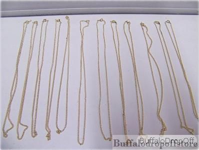 New Lot of 12 24K Gold Plated 18 Necklace Jewelry  