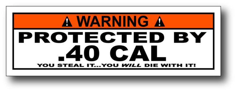 Protected By 40 Caliber Sticker Decal Beetle TDi Jetta  