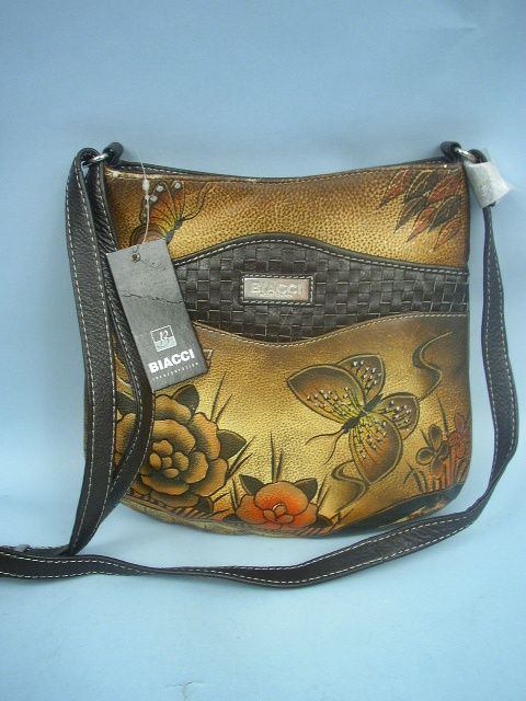 Biacci Handpainted Leather Handbag With Tag  