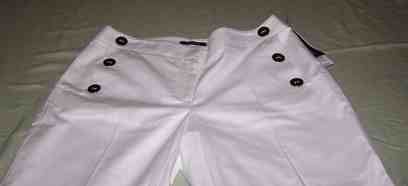 Rafaella White Crop Sailor Pants * Sz 8 NWT $65.00  