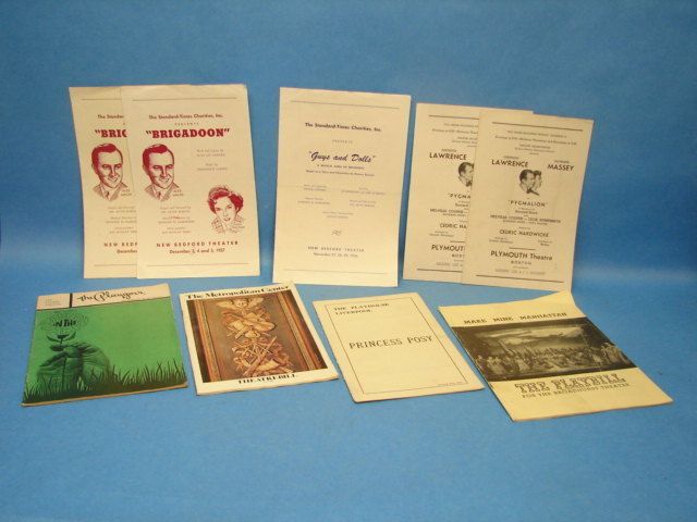 Lot of 9 Vintage Theatre Playbills 1900s   1980s NEAT  