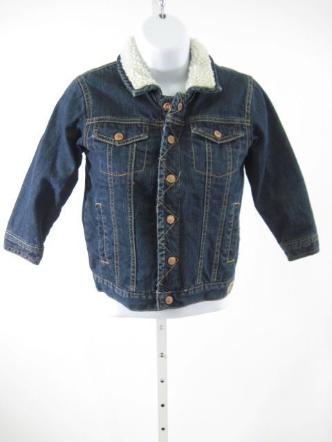 JB Kids Blue Denim Faux Shearling Lined Jean Jacket 6  