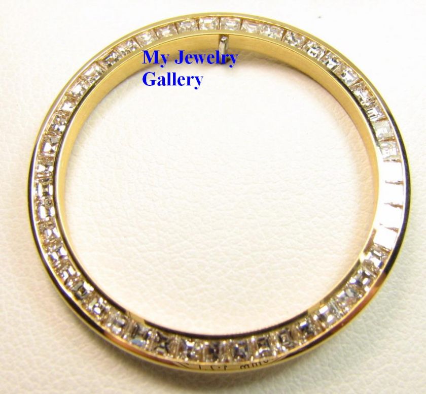 18K Y GOLD BAGUETTE DIAMOND BEZEL FOR MID  SIZE ROLEX  