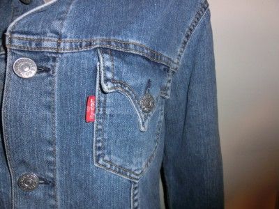 LEVIS Blue Jean Jacket Large Junior Womens Designer  