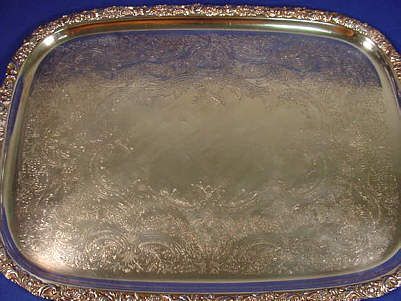 Antique Webster Wilcox HEAVY Silver Plated Serving Tray  