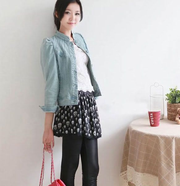 Ladies Womens Lovely Slim fit Jeans Coat Jacket T9229  