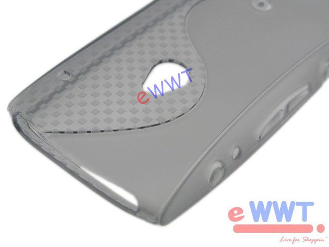 Black Mixed TPU Soft Cover Case +Film for Sony Ericsson Xperia Neo 