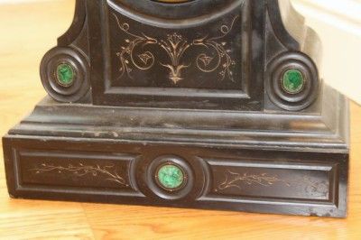 ANTIQUE NICE FRENCH MARBLE MANTEL SLATE CLOCK**  