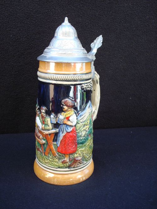 VINTAGE Gerzit Handarbeit BEER STEIN with LID GERMANY  