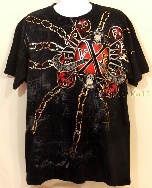 Men XVR Unlimited Tee Chains Of Hell Xtra Life Skull XL  