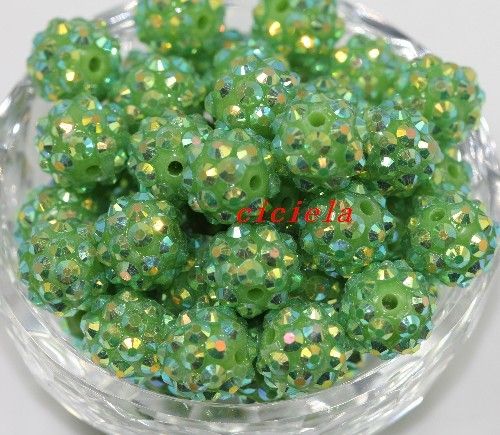 Wholesale 10/30/50Pcs Resin Rhinestone European Spacer charms Beads 