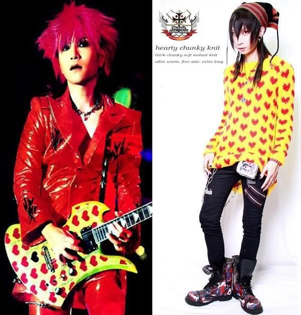 VISUAL KEI Punk X Japan HIDE HEART GUITAR KNIT SWEATER  