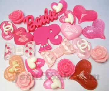 Decora Harajuku Lovely Barbie flat back cabochons 20 pcs decoden 