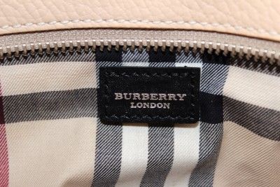 525 BURBERRY Leather Rosie Beige Blush NOVA CHECK Baguette TOTE BAG 