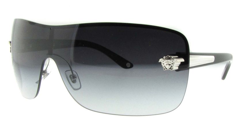 VERSACE VE 2119 1000/8G SILVER/BLK DESIGNER SUNGLASSES 725125718974 