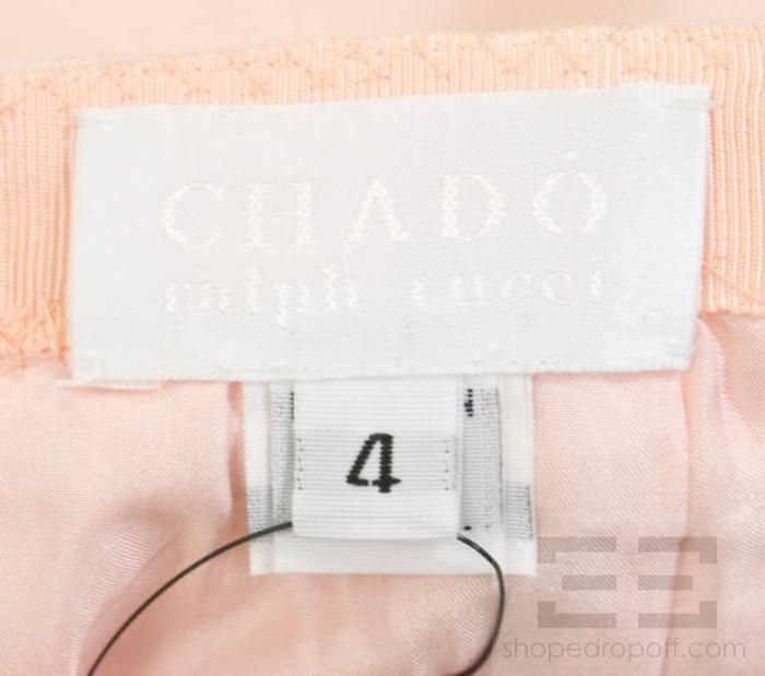 Chado Ralph Rucci 2 Piece Pink Sleeveless Top & Pencil Skirt Suit Size 