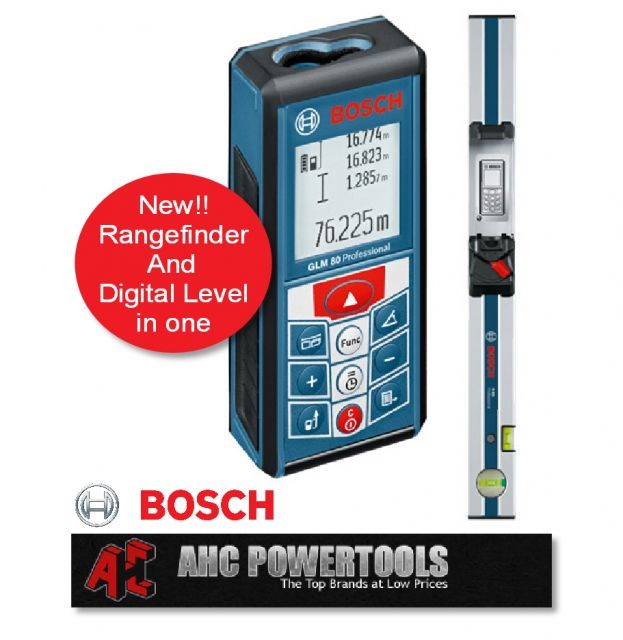 Bosch GLM80 + R60 Laser Rangefinder with Aluminium Rail  