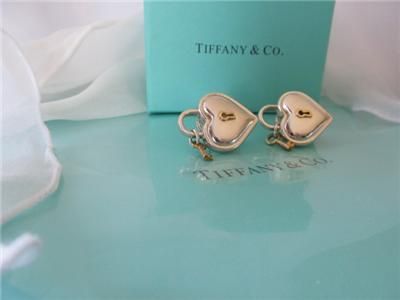 Tiffany & Co. Sterling Silver and 18K Gold Heart & Key Padlock 