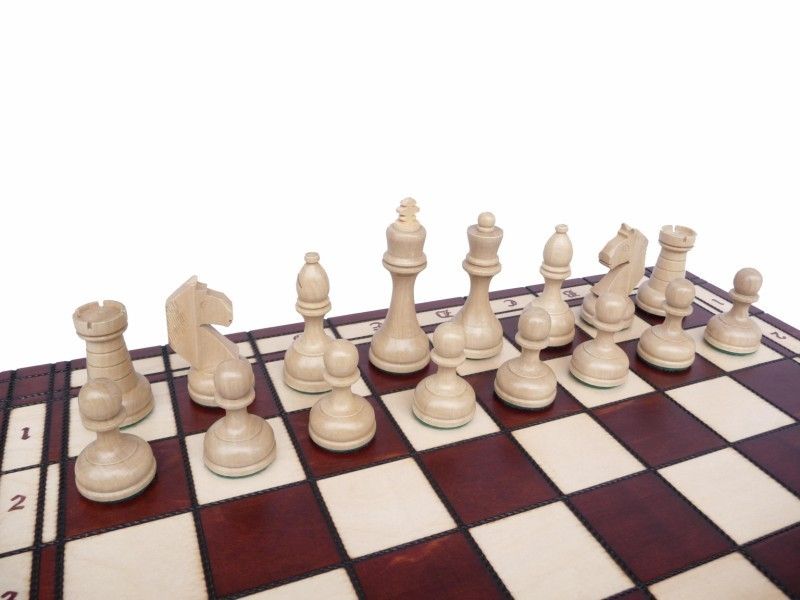 Polish Hand Carved Wooden Chess Set   Tournament Large  