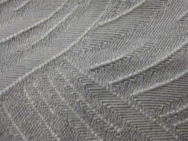 Pair vtg 40s Gray Damask Upholstery Fabric Drapes NOS  