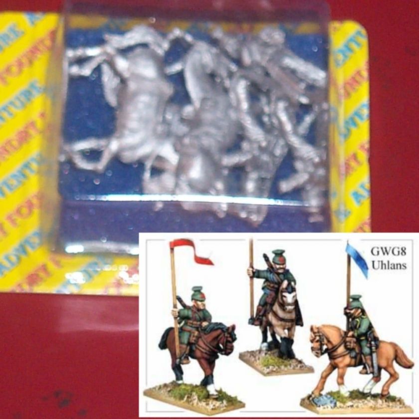   GWG8 German Uhlans (3) 28mm MIniatures WWI Light Cavalry Great War NIB