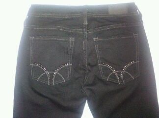 NEW BEBE BLACK STUDDED SKINNY ZIPPER JEANS LEGGINGS 26  