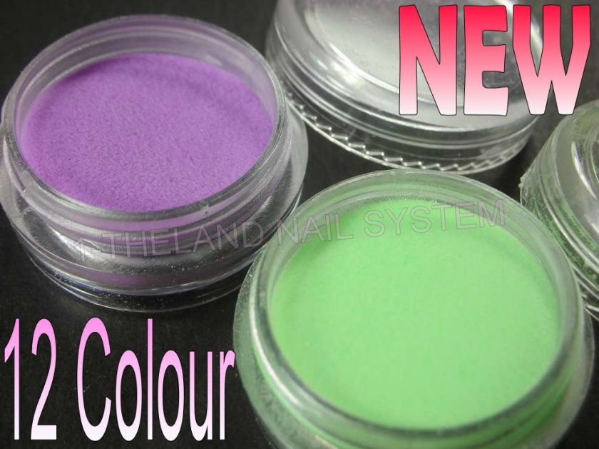 12 Colors Nail Art Acrylic Powder Builder  