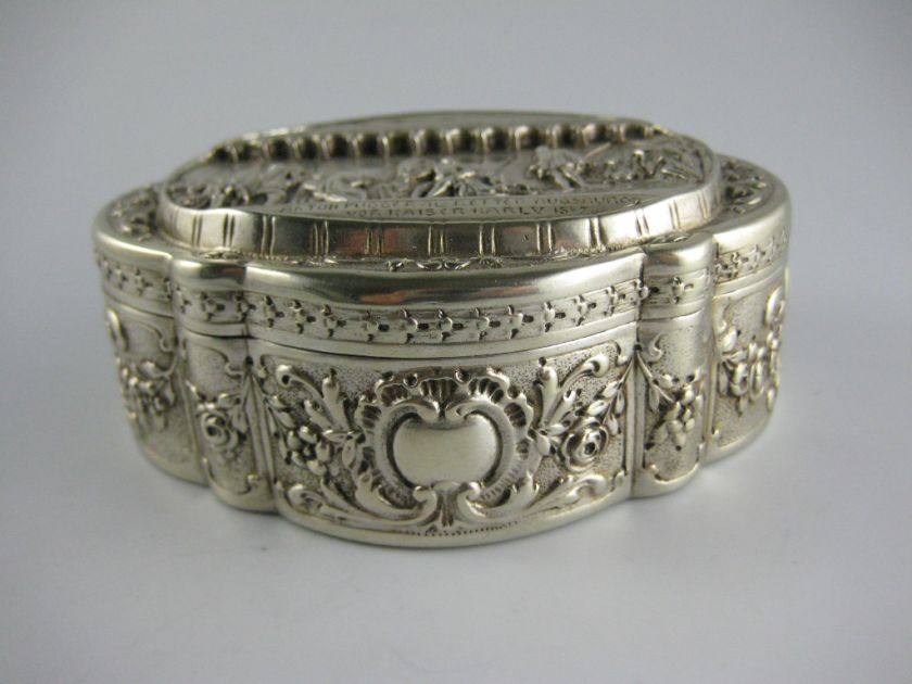 SILVER 800 SCHMEDDING AUGUSBURG GERMANY ANTIQUE BOX  