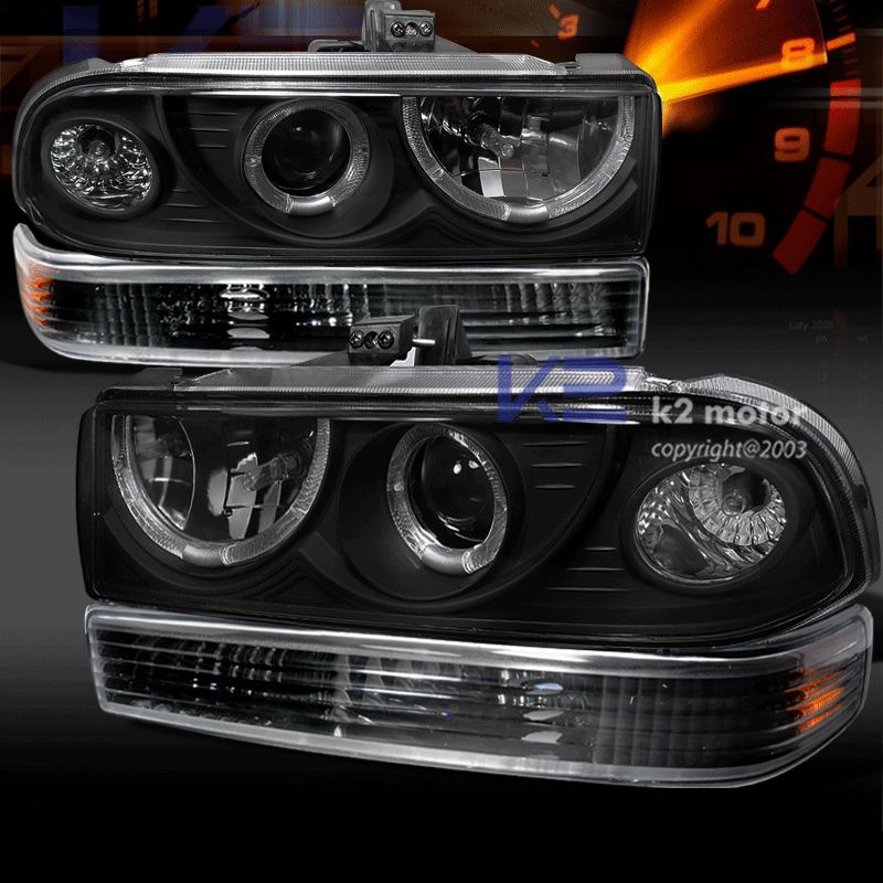 1998 2004 CHEVY S10 BLACK HALO HEAD LIGHTS+PARKING LAMP  