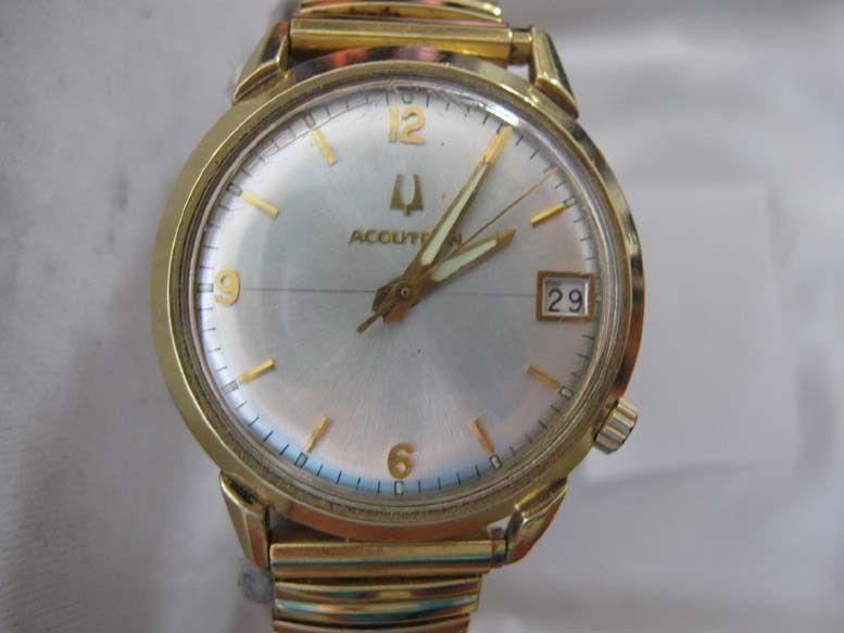 Bulova Accutron 218D 14k Gold Filled Mens Watch 34mm  