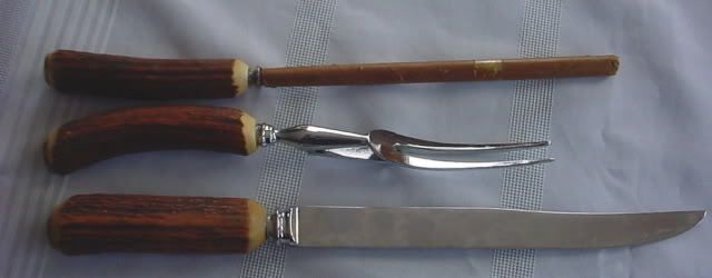 Vintage ABBOTT England Carving Set Sheffield Fork Knife  