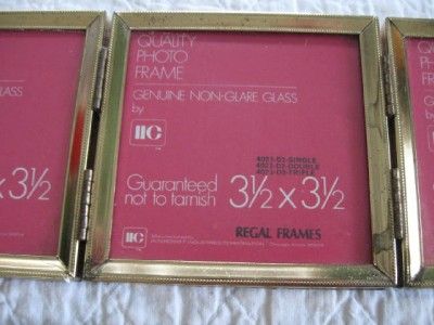 Metal and Glass Picture Frames with Velvet Backs Triple Hinged Frames 