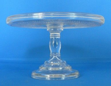   Glass Cake Stand in the Beaded Band Pattern AKA Thousand Eye Band