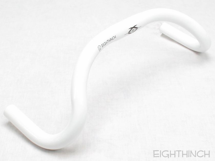 EIGHTHINCH TRACK BIKE FIXED GEAR DROP HANDLEBARS WHITE 26.0 X 40CM 