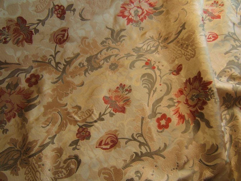 SOLD SCALAMANDRE LOUIS XV SILK LAMPAS CRIMSON RED GOLD16.2Y SOLD 