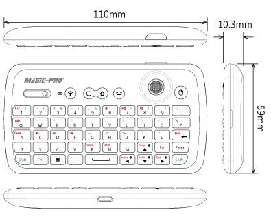 Magic Pro ProMini BT JOY Bluetooth Mini Small Keyboard Mouse iPad 