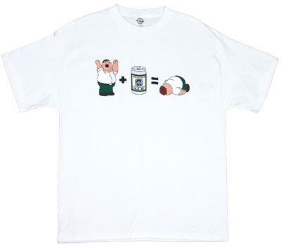 Peter And Beer Equation   Peter   Family Guy T shirt  